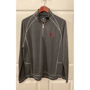 Tommy Bahama Auburn University NCAA Collegiate Firewall Gray 1/4 Zip Pullover, S